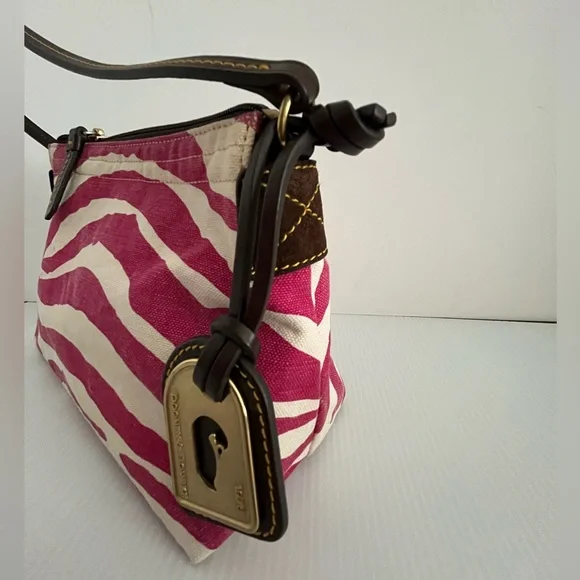 Dooney & Bourke Washed Cotton Canvas w/Leather Trim Small Handbag - sample - Picture 4 of 16